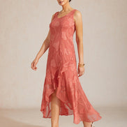 Floral Chiffon Evening Gown – Asymmetrical Hem
