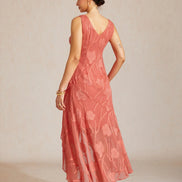 Floral Chiffon Evening Gown – Asymmetrical Hem