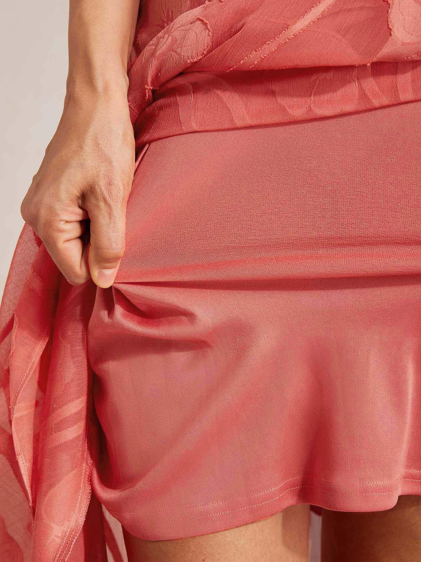 Floral Chiffon Evening Gown – Asymmetrical Hem