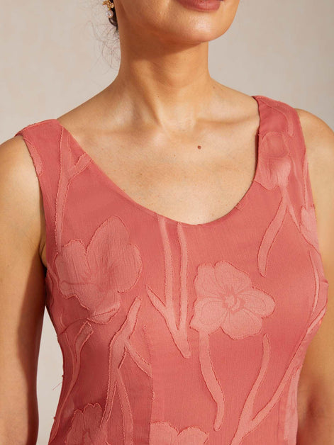 Floral Chiffon Evening Gown – Asymmetrical Hem