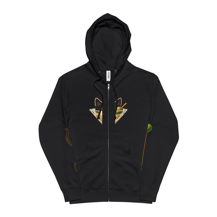 The Martini Cat Zip Hoodie