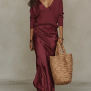 Solène Slip Dress & Knit Set