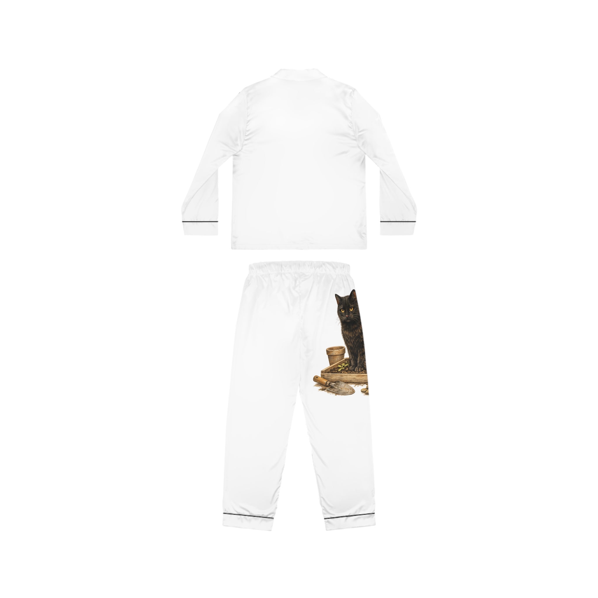 The Gardening Cat — Women's Satin Pajama Set