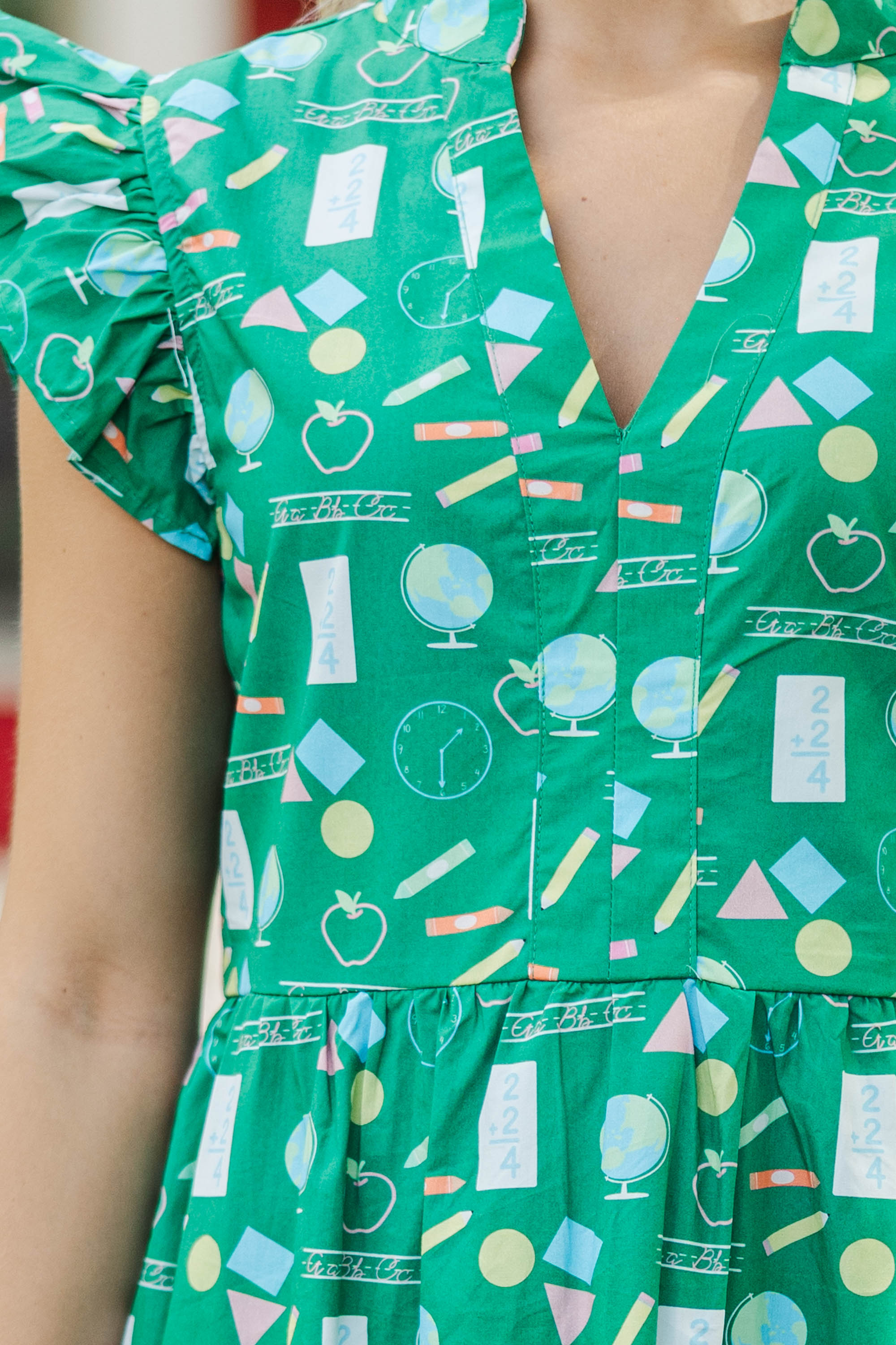 Created Beauty Green Toile Midi Dress