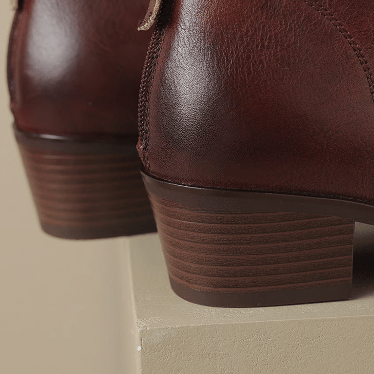 Ann Luxury Low-Heel Ankle Boots