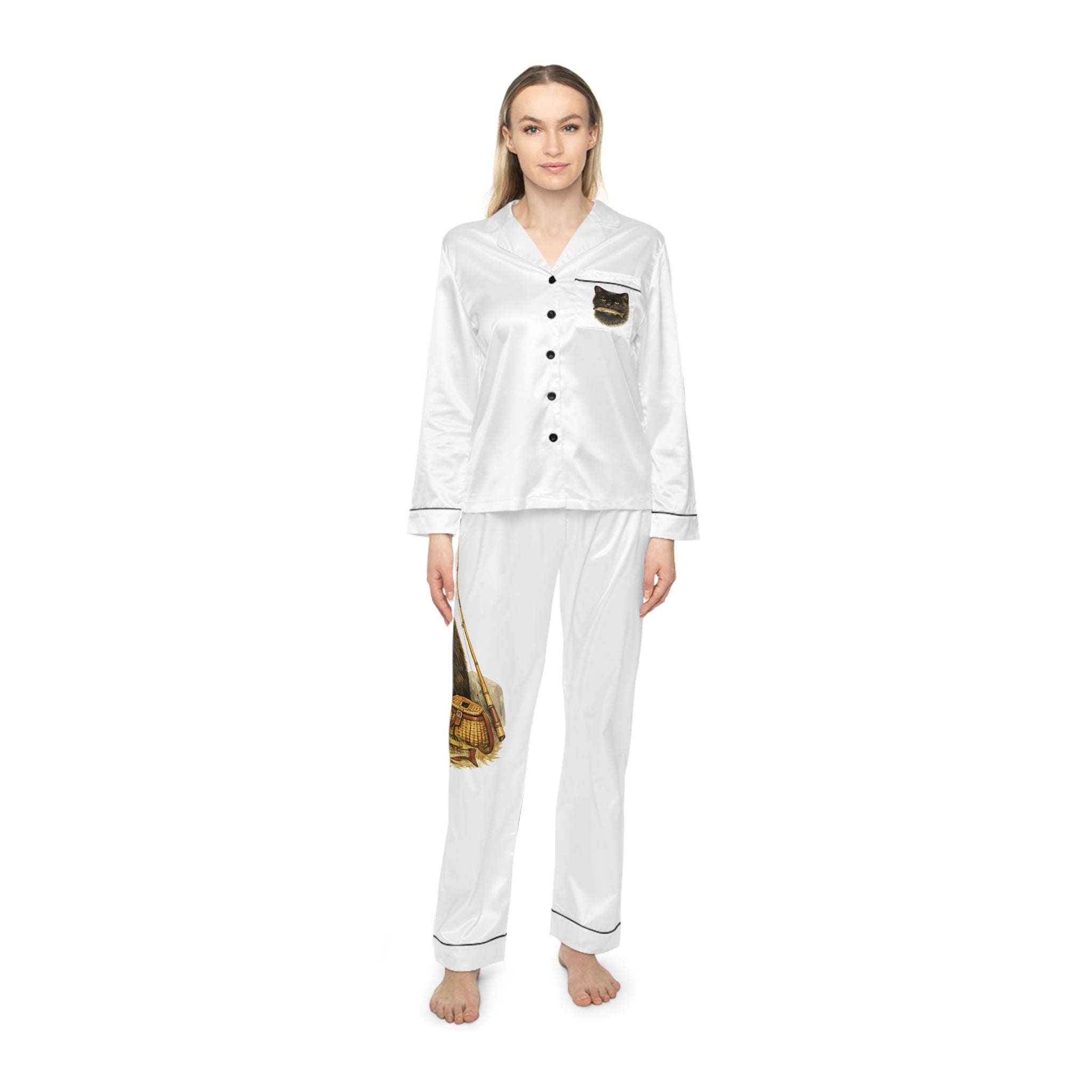 The Angler Cat — Women's Satin Pajama Set
