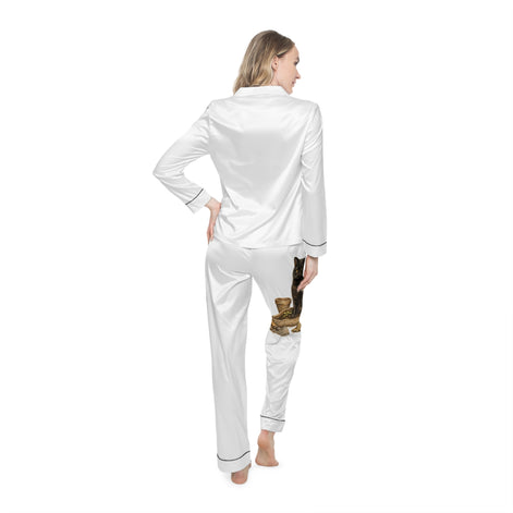 The Gardening Cat — Women's Satin Pajama Set