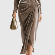 Eadoline Elegant Pleated Midi Dress