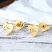 Custom Heart Name Earrings