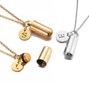 Cremation Urn Initial Charm Necklace