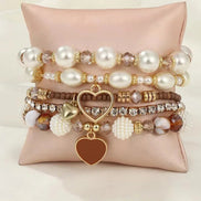 5 PCS Boho Heart Bracelet Set