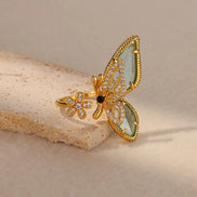 Crystal Butterfly Ring