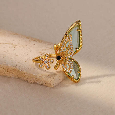 Crystal Butterfly Ring
