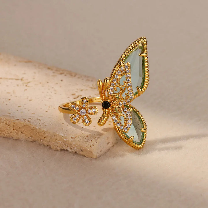 Crystal Butterfly Ring
