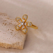 Cubic Zirconia Flower Ring