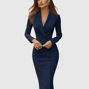 Seleneva Elegant Fitted Midi Dress