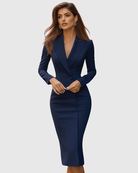 Seleneva Elegant Fitted Midi Dress
