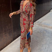 Isadora Elegant Floral Print Midi Dress
