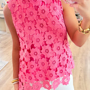 Floral Lace Sleeveless Top