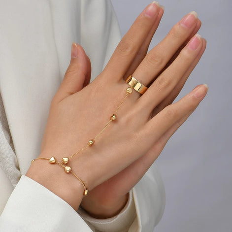 Dainty Heart Hand Bracelet