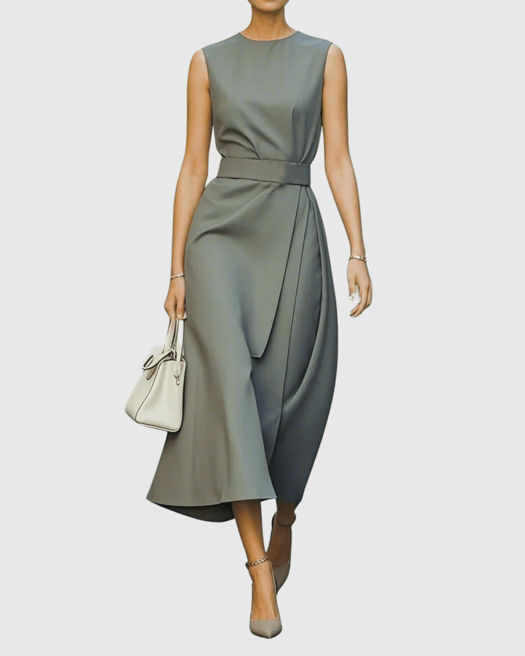 Clarimond Elegant Round Neck Dress