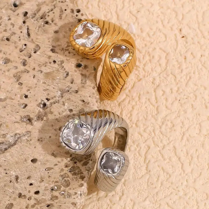 Double End Crystal Ring