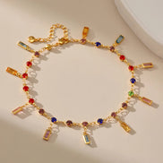 Colored Crystal Ankle Bracelet