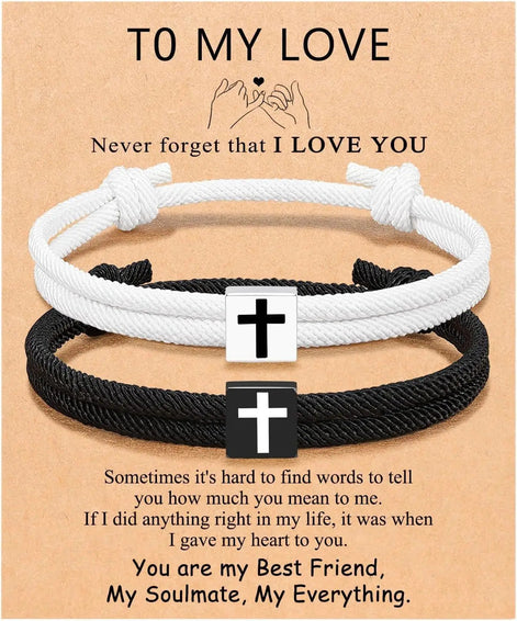 2 PCS Rope Cross Bracelet