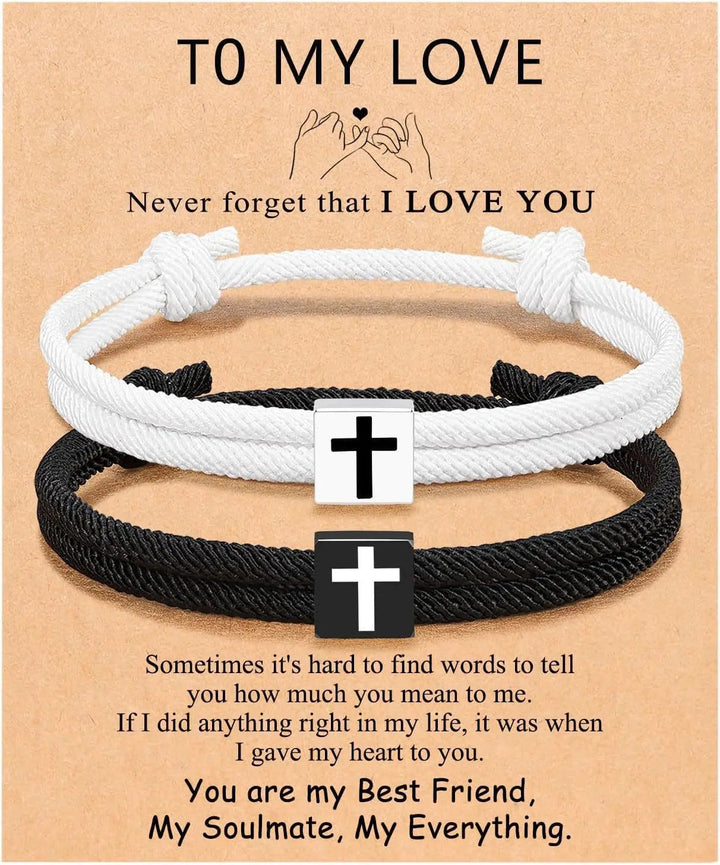 2 PCS Rope Cross Bracelet