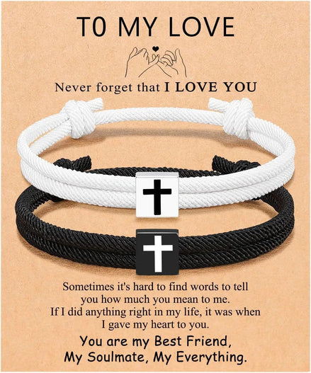 2 PCS Rope Cross Bracelet