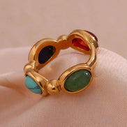 4 Color Stone Ring