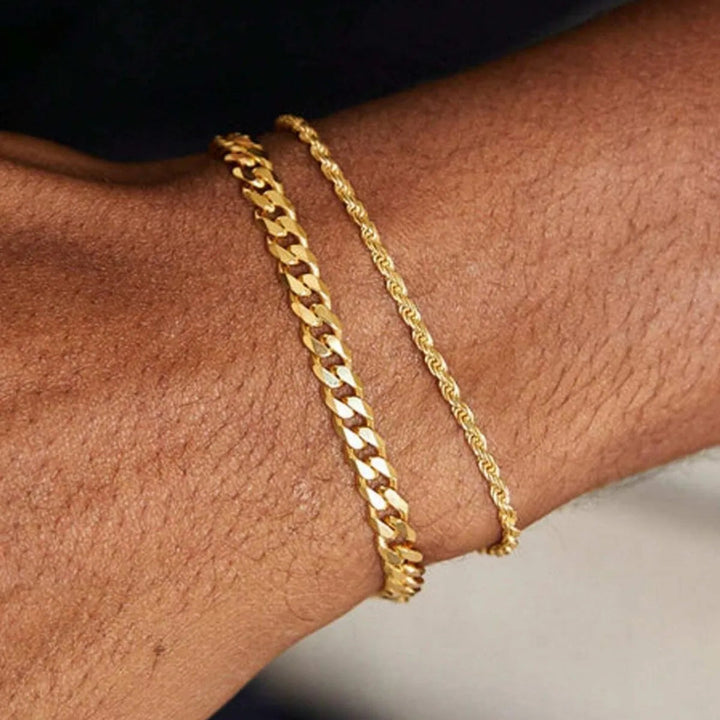 2 PCS Cuban Chain Bracelet
