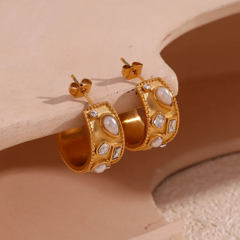 C-Shaped Hoop Earrings