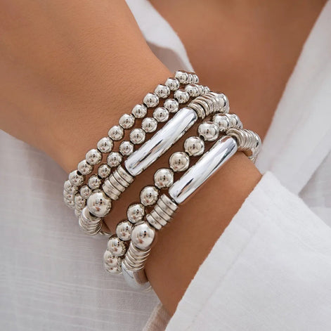 Chunky Round Bead Bracelet Set