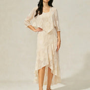 Floral Chiffon Evening Gown – Asymmetrical Hem