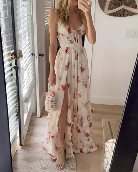 Lace Floral Midi Dress
