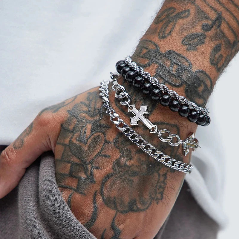4 PCS Cross Chain Bracelet