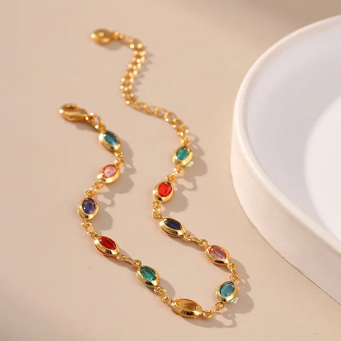 Colorful Oval Beads Bracelet
