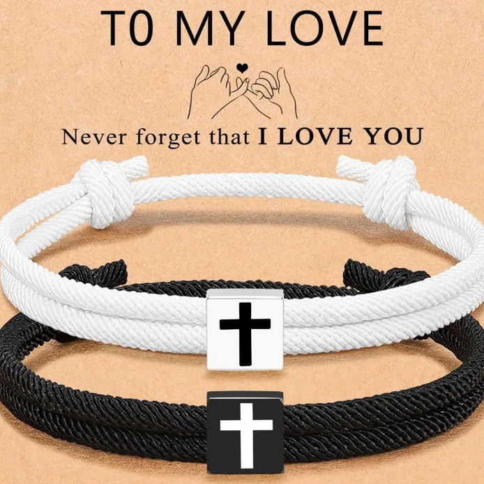2 PCS Rope Cross Bracelet