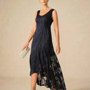 Floral Chiffon Evening Gown – Asymmetrical Hem