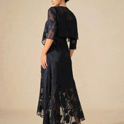 Floral Chiffon Evening Gown – Asymmetrical Hem
