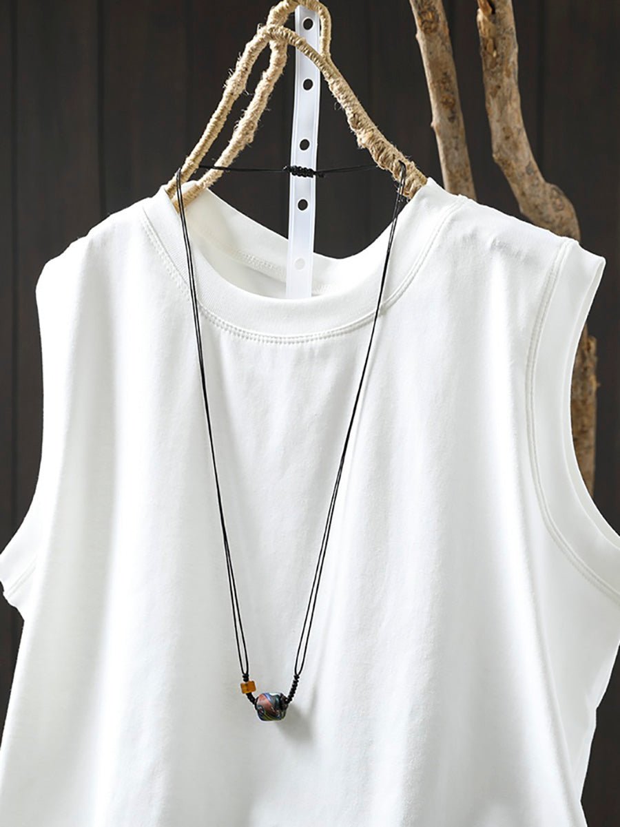Relaxed Cotton O-Neck Summer Tee