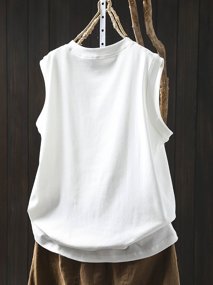 Relaxed Cotton O-Neck Summer Tee