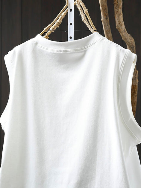Relaxed Cotton O-Neck Summer Tee