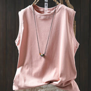 Relaxed Cotton O-Neck Summer Tee