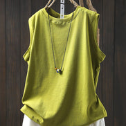 Relaxed Cotton O-Neck Summer Tee