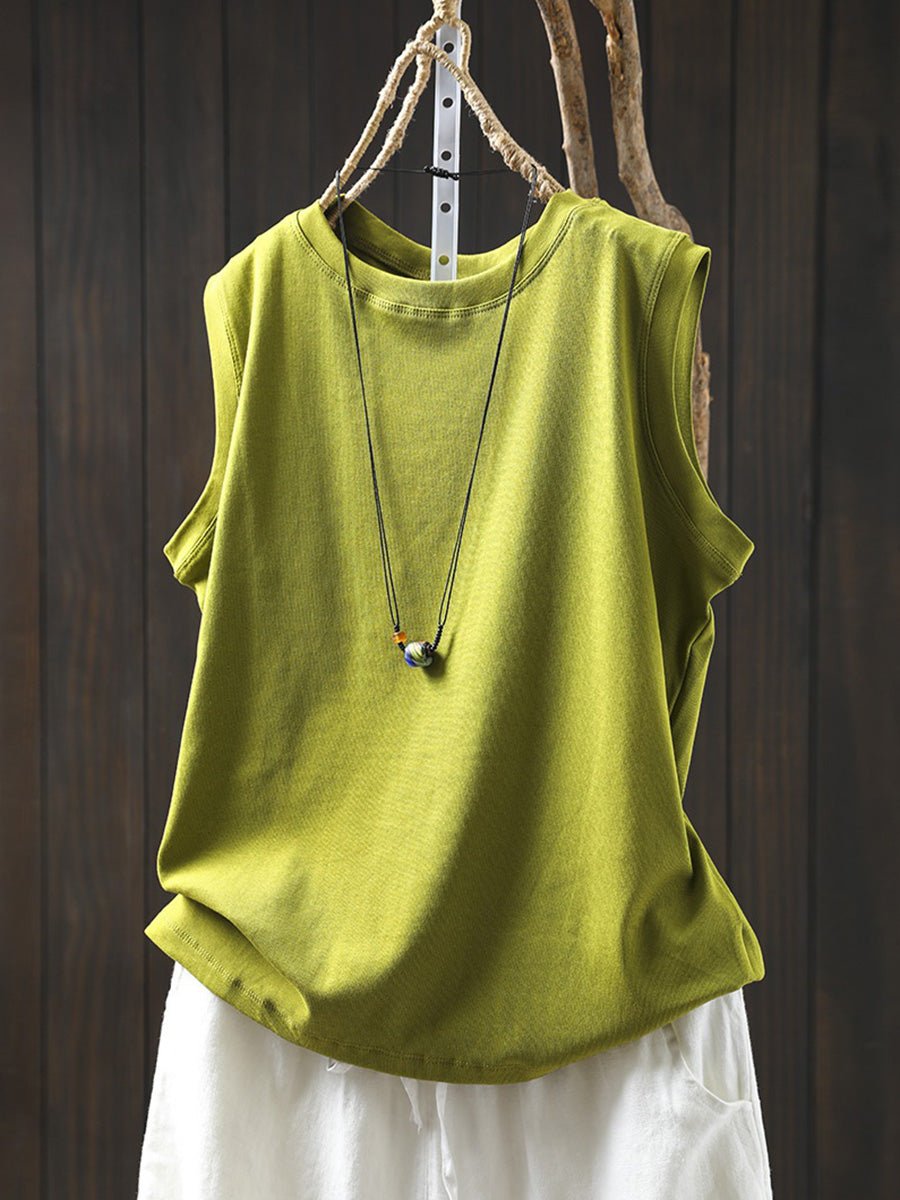 Relaxed Cotton O-Neck Summer Tee
