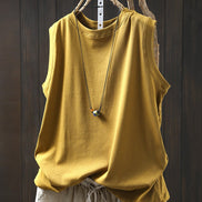 Relaxed Cotton O-Neck Summer Tee
