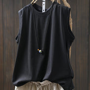 Relaxed Cotton O-Neck Summer Tee