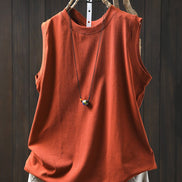 Relaxed Cotton O-Neck Summer Tee